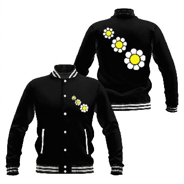 Discover 3 White Daisies Flowers Spring Summer Pretty Baseball Jackets