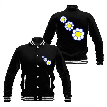 Discover 3 White Daisies Flowers Spring Summer Pretty Baseball Jackets