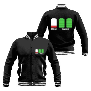 Discover Funny Birthday Mama Twin Mom Low Battery Baseball Jackets
