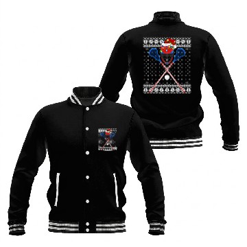 Discover Lacrosse Player Ugly Christmas Baseball Jackets