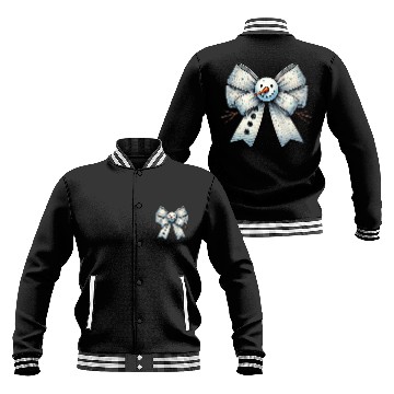 Discover Snowman Coquette Bow, Merry Christmas Baseball Jackets