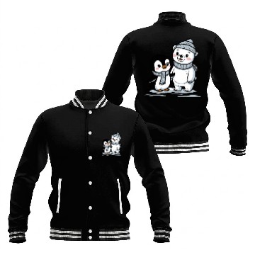 Discover Penguin and Polar Bear Friends Baseball Jackets
