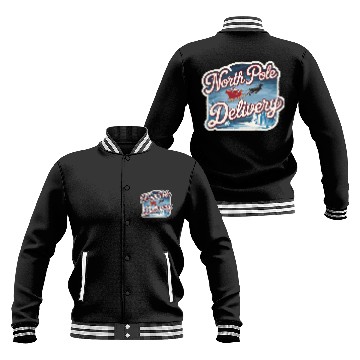 Discover Magical Arctic Night Santa Sleigh North Pole Baseball Jackets