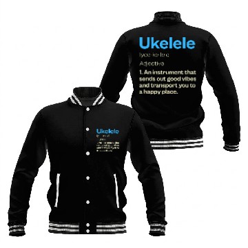 Discover Ukelele Definition Happy Vibes Baseball Jackets
