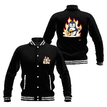 Discover Music Guitar Penguin Baseball Jackets