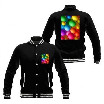 Discover Vibrant Multi Colored Spheres Baseball Jackets
