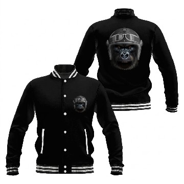 Discover Biker Gorilla Motorcycle Silver Back Monkey Baseball Jackets
