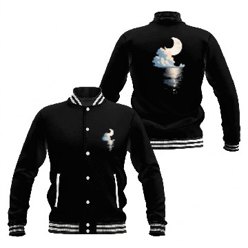 Discover Full Moon Over sea Baseball Jackets