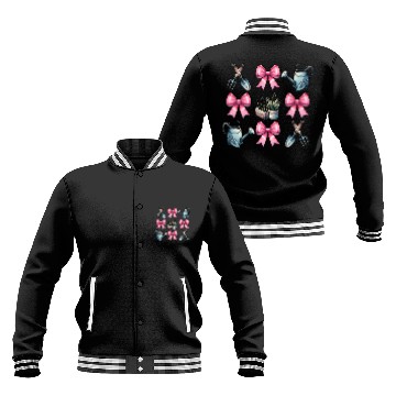 Discover Coquette Bow Gardening Gardener Tools Plants Pink Baseball Jackets