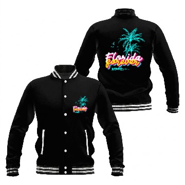 Discover Florida Forever – Neon Palm Paradise Baseball Jackets