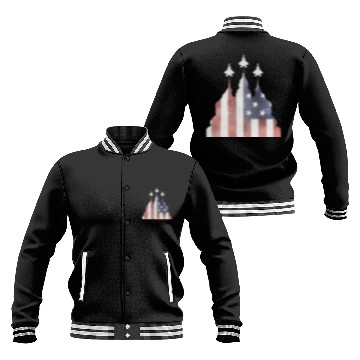 Discover Patriotic Flyby F-22 Raptor Baseball Jackets
