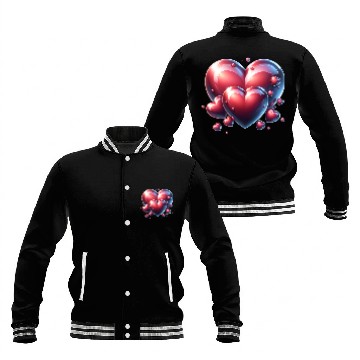 Discover Wedding red love hearts clothing range Baseball Jackets