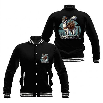 Discover Steampunk Llama With Top Hat and Gears Baseball Jackets