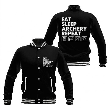Discover Eat Sleep Archery Repeat Funny Archer Baseball Jackets