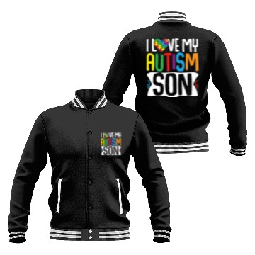 Discover Autism Awareness Gift Parents Son Baseball Jackets