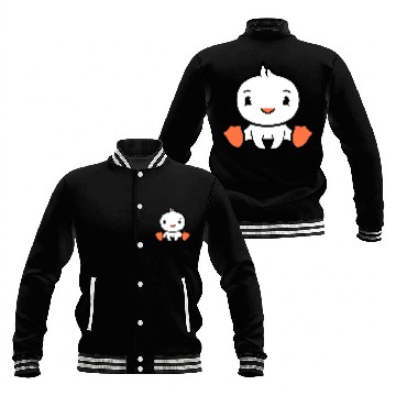 Discover Bird Sitting Happy Duck Cute Cute Friendly Sweet Baseball Jackets