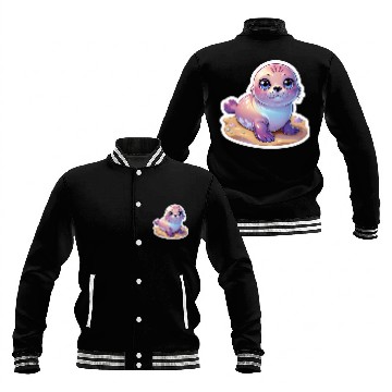 Discover Adorable Seal Sticker Baseball Jackets