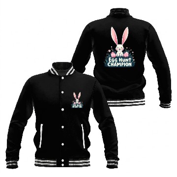Discover Egg Hunt Champion Bunny Design Baseball Jackets