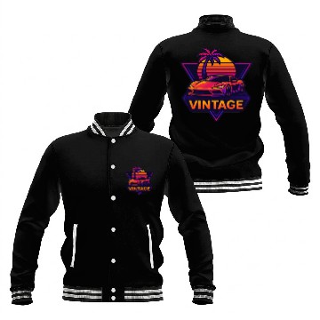 Discover Retro Drive – Neon Synthwave Speed Baseball Jackets