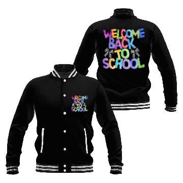 Discover Welcome Back to School Coquette Bow Design Baseball Jackets