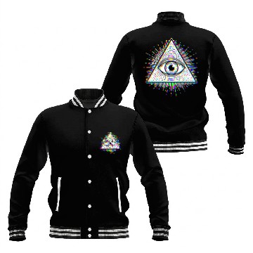 Discover Illuminati - Psychedelic Seeing Eye - Evil Eye Baseball Jackets