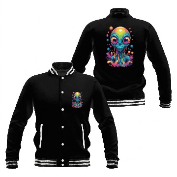 Discover psychedelic alien portrait Baseball Jackets