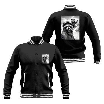 Discover Feral Racoon Ice Cream Raccoon Selfie Baseball Jackets