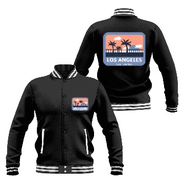 Discover Los Angeles California Retro Skyline Design Baseball Jackets
