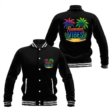 Discover Summer Vibes, Summer Vacation Baseball Jackets