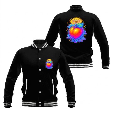 Discover Neon peach divine Baseball Jackets