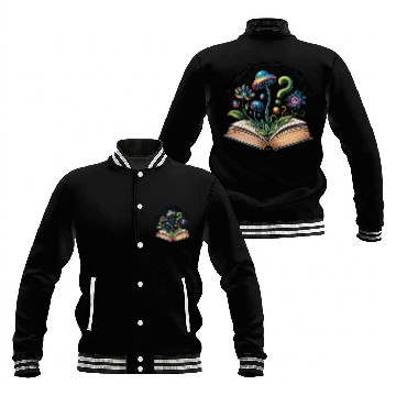 Discover Reading Grows Weird Things Psychedelic Mushroom Baseball Jackets