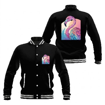 Discover Psychedelic Flamingo Baseball Jackets