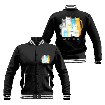 Discover Ten Colorful Cats MEOW Graphic Design Baseball Jackets