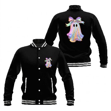 Discover Iridescent Ghost Halloween Baseball Jackets