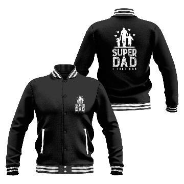 Discover Black White Simple Super Dad Baseball Jackets 1