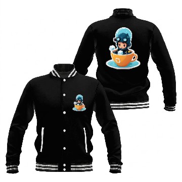 Discover Diver Coffee Cup Fantasy Sticker. Baseball Jackets