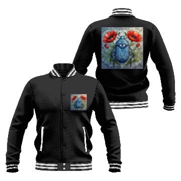 Discover Beetle stained glass bug design vibrant poppy Baseball Jackets