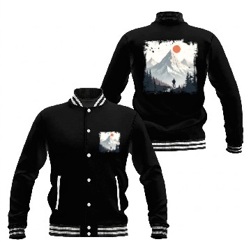 Discover Serene Mountain Wilderness Scene Baseball Jackets
