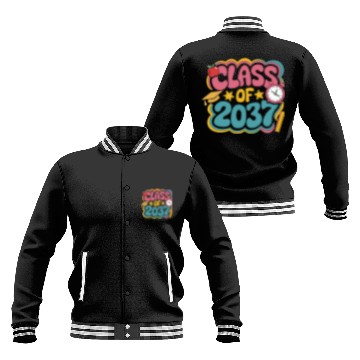 Discover Class of 2037 Grow With Me, groovy back to school Baseball Jackets