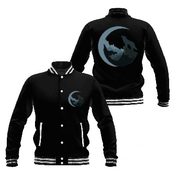 Discover Wolf Moon Silhouette Baseball Jackets