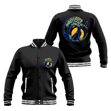 Discover Serene Wilderness Canine and Feline Scene Baseball Jackets