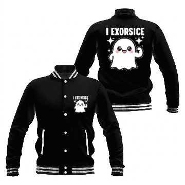 Discover Ghost I Exorcise Funny Gym Exercise Workout Spooky Baseball Jackets
