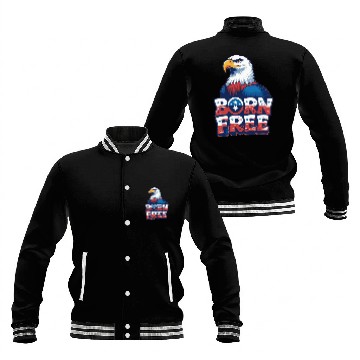 Discover Born Free American Eagle Patriot Baseball Jackets