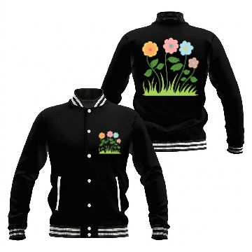 Discover Whimsical Pastel Flower Pattern Baseball Jackets