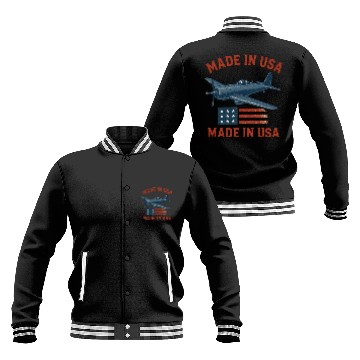 Discover Vintage Military Aircraft USA Prid Baseball Jackets