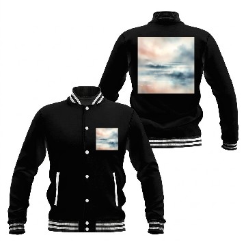 Discover Serene Ocean Dawn Abstract Baseball Jackets