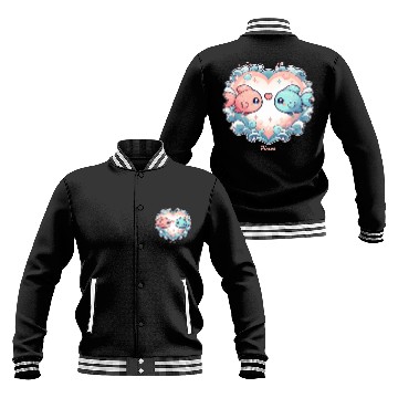 Discover Celestial Pisces Love Heart Illustration Baseball Jackets