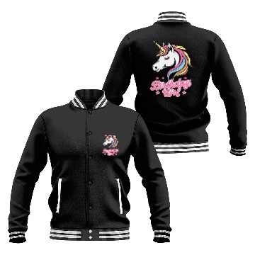 Discover Sparkling Rainbow Unicorn Birthday Baseball Jackets
