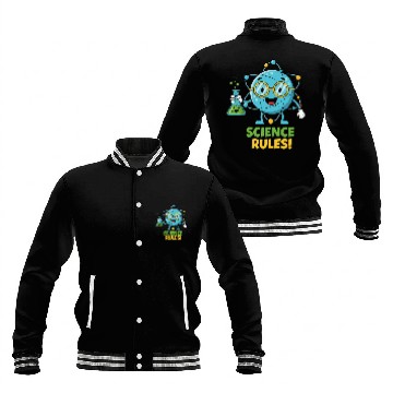 Discover Cute Science Rocket Character Baseball Jackets