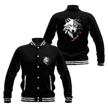 Discover Fierce Wolf Geometric Design Baseball Jackets